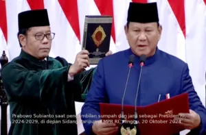 Pidato perdana lengkap Presiden RI, Prabowo Subianto, di depan Sidang Paripurna MPR RI, Minggu, 20 Oktober 2024.