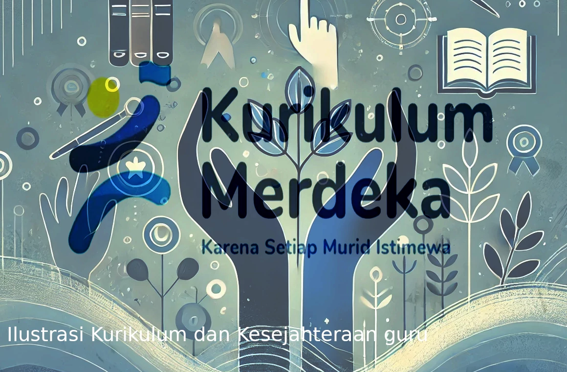 gambar ilustrasi kurikulum dan kesejahteraan guru.