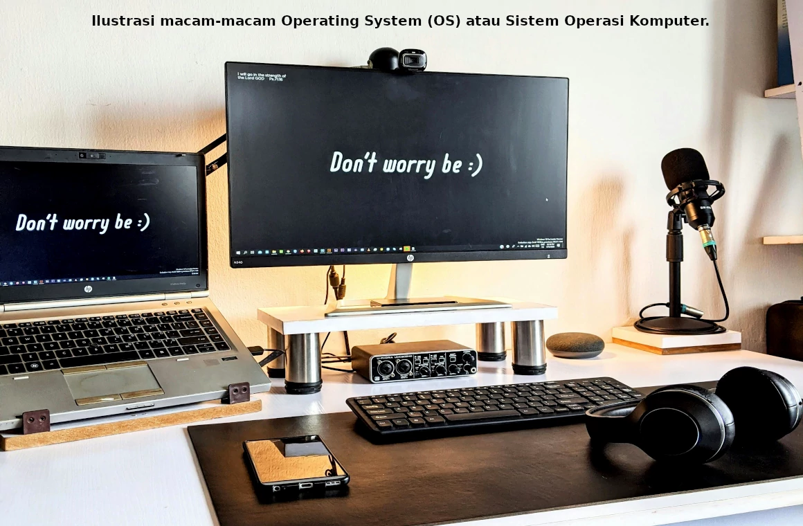 Ilustrasi macam-macam operating system atau sistem operasi komputer.