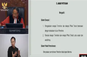 Amar Putusan atas Perkara Nomor 23/PHPU.WAKO-XXIII/2025, tentang PHPU Wali Kota Tomohon, yang dibacakan Hakim Konstitusi, Suhartoyo, pada Sidang Mahkamah Konstitusi, Selasa, 04 Februari 2024.